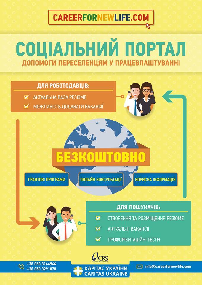 Careerfornewlife.com Соціальнйи портал допомоги в працевлаштуванні